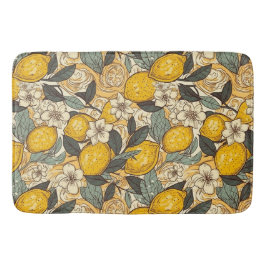Sommerlemonen und weiße Blume Badematte