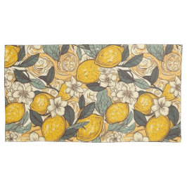 Sommerlemonen und weiße Blume Kissenbezug