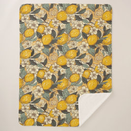Sommerlemonen und weiße Blume Sherpadecke