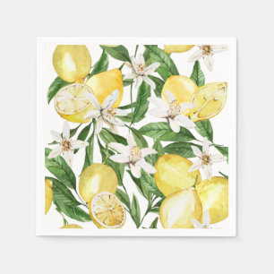 Sommerlemonen und ZitronenblütenPapier Napkin Serviette