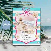 Sommerlich-chic Strand und Wellen Junggesellinnena