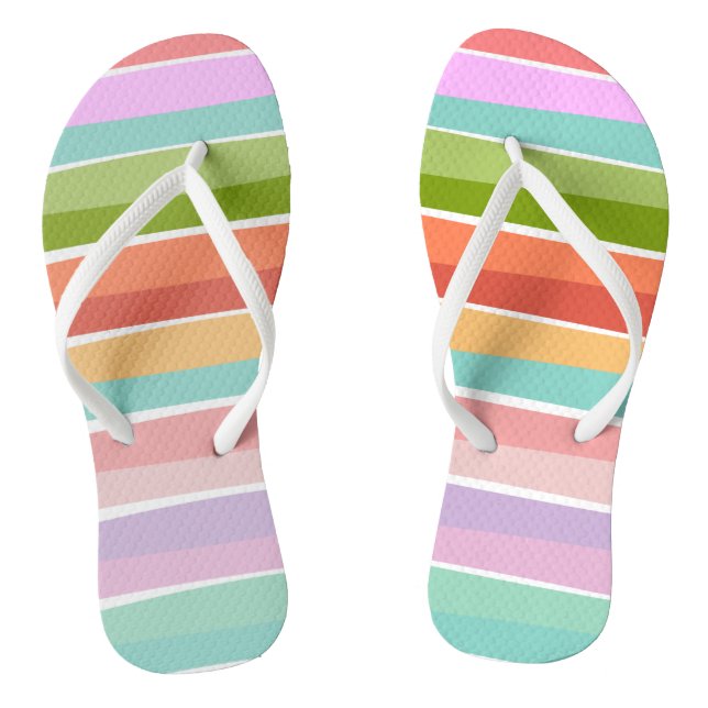 Sommerlich lebhafte Stripkinder Flip Flops (Fußbett)