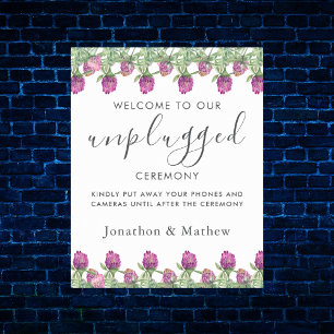 Sommerliche Aquarell-Jungle-Hochzeit ohne Handys Poster