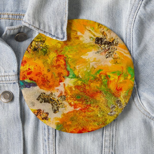 Sommerliche Blume abstrakt Orangengelb Button (Beispiel)