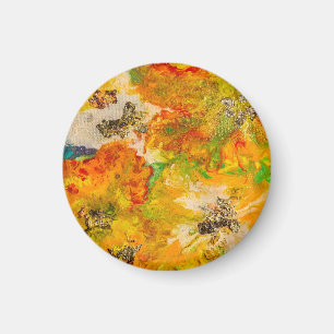 Sommerliche Blume abstrakt Orangengelb Magnet