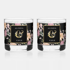 Sommerliche Blume auf der Schwarzen Hochzeit Whiskyglas