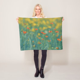 Sommerliche Blume (Blumenfeld) (Rote Blume) Fleecedecke