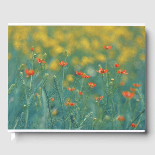 Sommerliche Blume (Blumenfeld) (Rote Blume) Gästebuch (Vorderseite)