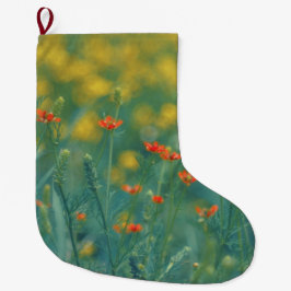 Sommerliche Blume (Blumenfeld) (Rote Blume) Großer Weihnachtsstrumpf