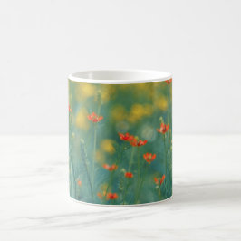 Sommerliche Blume (Blumenfeld) (Rote Blume) Kaffeetasse