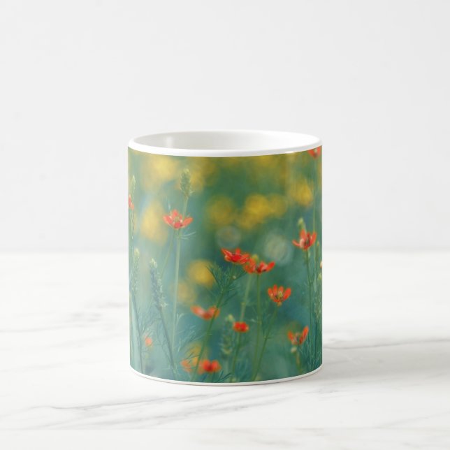 Sommerliche Blume (Blumenfeld) (Rote Blume) Kaffeetasse (Mittel)