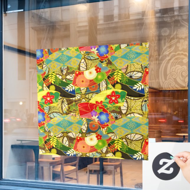 Sommerliche Blume Fensteraufkleber (Café-Fenster)