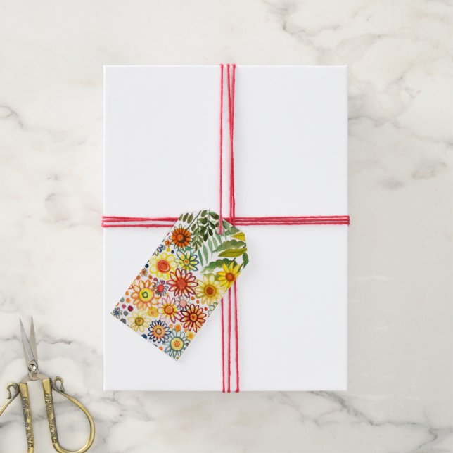 Sommerliche Blume Geschenkanhänger (Mit Garn)