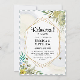 Sommerliche Blume Goldene Rahmen Probe Einladung