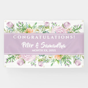Sommerliche Blume Hochzeit Herzlichen Glückwunsch Banner