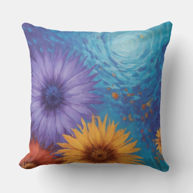 Sommerliche Blume Kissen (Vorderseite)