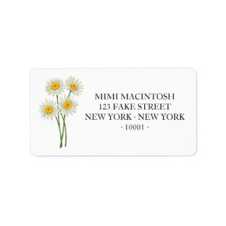 Sommerliche Blumen- Daisy-Sonnenblumen-Adressetike Adressaufkleber
