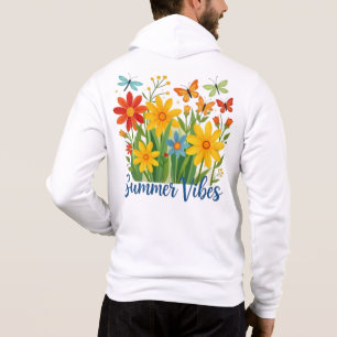 Sommerliche Blumen mit Schmetterlingen Hoodie