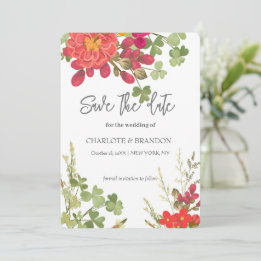 Sommerliche Blumengarten-Wildblumen-Hochzeit Save The Date