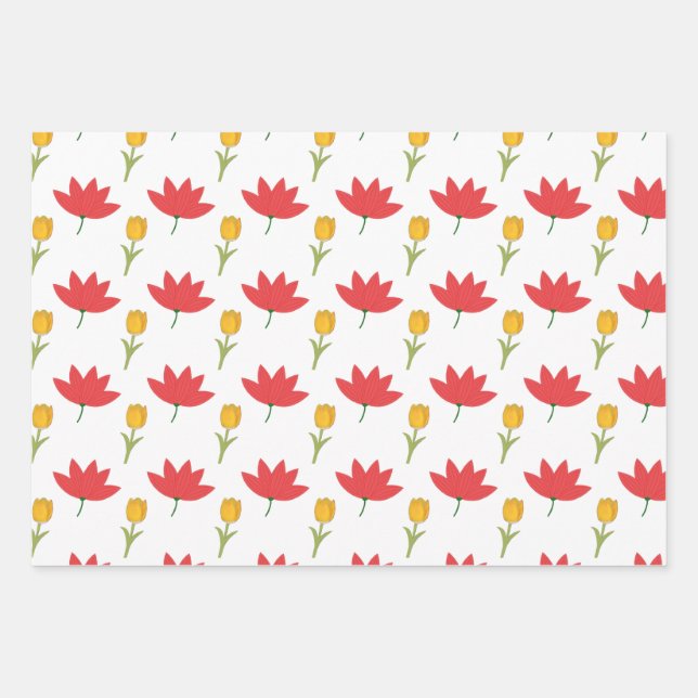 Sommerliche Blumenverpackungspapier Geschenkpapier Set (Vorderseite)