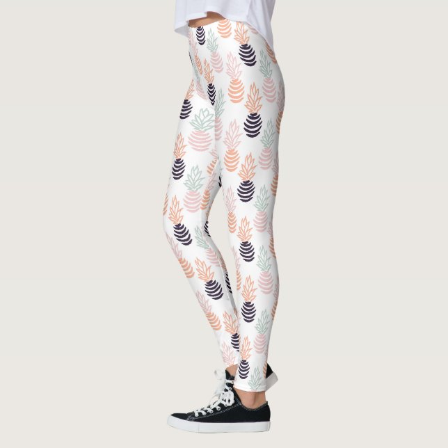 Sommerliche bunte Ananas-Fruchtmuster Leggings (Links)