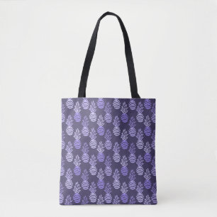 Sommerliche bunte Ananasfrucht blaues Muster Tasche