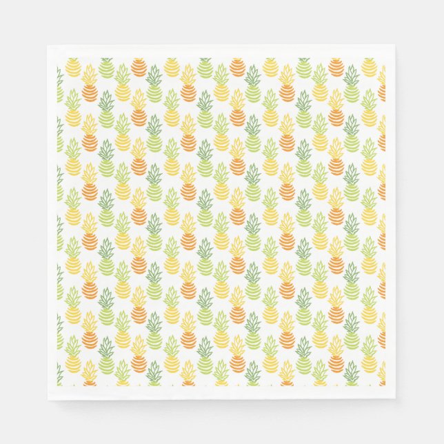 Sommerliche bunte Ananasfrucht-Multifarbenmuster Serviette (Vorderseite)