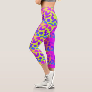 Sommerliche bunte Leopardendamenbekleidung Capri Leggings