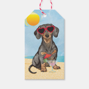 Sommerliche Dackel Geschenkanhänger
