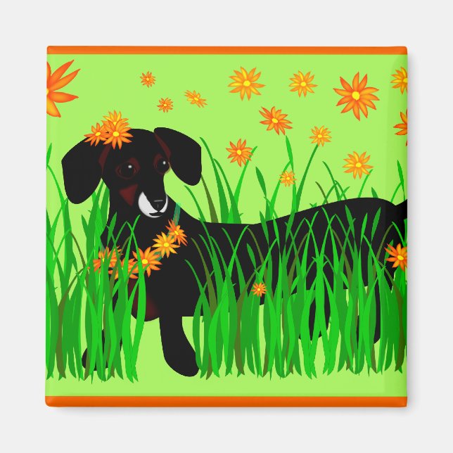 Sommerliche Dackel, Magnet (Vorne)