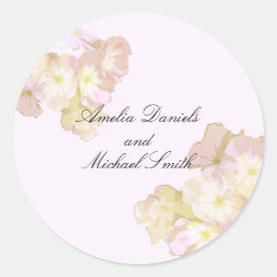 Sommerliche Florale Hochzeit Runder Aufkleber