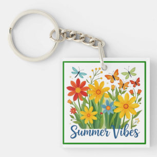 Sommerliche Florale Motive mit Schmetterlingen-645 Schlüsselanhänger