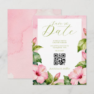 Sommerliche grüne Hochzeit mit rosa Blumen in Wass Save The Date