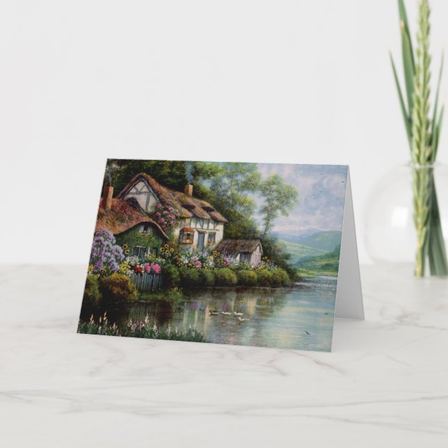 Sommerliche Hütte Schöne farbenprächtige Landschaf Karte (Vorderseite)