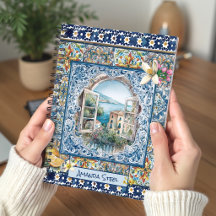 sommerliche italienische floralblaue Kacheln Zitru