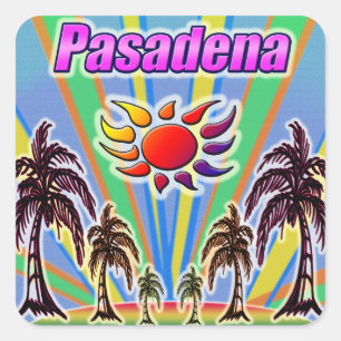 Sommerliche Liebe Pasadena Quadratischer Aufkleber
