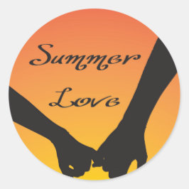 Sommerliche Liebe Runder Aufkleber