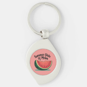 Sommerliche Melonen-Retro-Frucht-Kunst Schlüsselanhänger