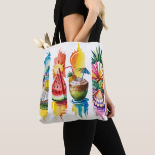 SOMMERLICHE PINSELSTRICHSZENEN TASCHE