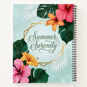Sommerliche Ruhe Tropischer Hibiskus Blumen Notizbuch