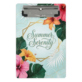 Sommerliche Ruhe Tropischer Hibiskus Floral Mini Klemmbrett
