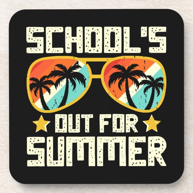 Sommerliche Schule Getränkeuntersetzer (Vorderseite)