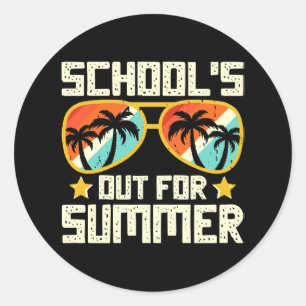 Sommerliche Schule Runder Aufkleber