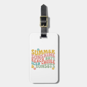 Sommerliche Sprichwort Retro Beach Ice Coffee Suns Gepäckanhänger