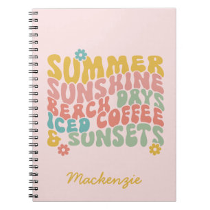 Sommerliche Sprichwort Retro Beach Ice Coffee Suns Notizblock