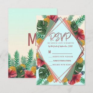 Sommerliche tropische Ananas Blätter Floral RSVP Einladung