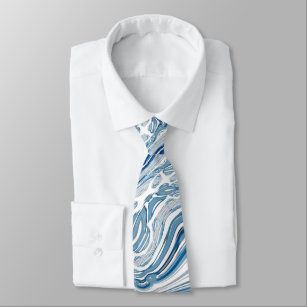 sommerliche Wasserwellen Wasserfarbene Wirbel Krawatte