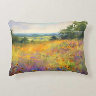 Sommerliche Wildblume Tal Landschaft Blumen Kunst Dekokissen