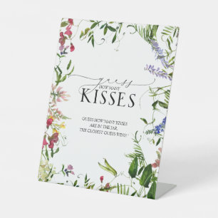 Sommerliche Wildblume Wasserfarbe Wie viele Küsse Sockelschild