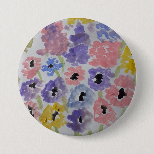 Sommerliche Wildblumen Button (Vorderseite)